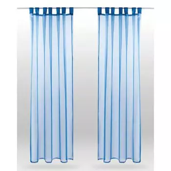 В комплекте 4 уличные шторы, атмосферостойкие, устойчивые к УФ-излучению, водонепроницаемые, с люверсами для балкона, террасы, веранды, перголы, беседки, светло-серые, 132 x 238 см Bestlivings, синий