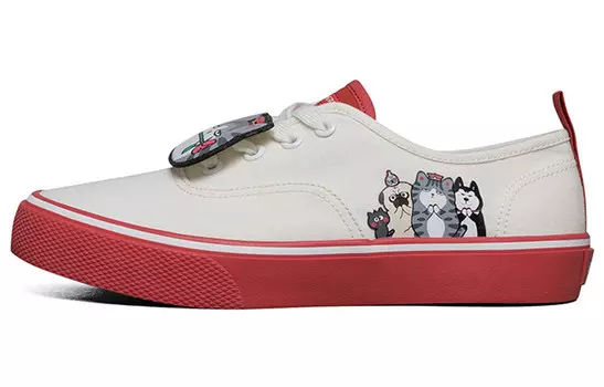 V"lites Скейтбординг Кроссовки Женские Низкие Белые/Красные Skechers