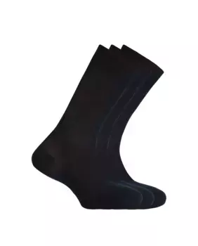 В наборе 3 пары коротких мужских однотонных носков из мерсеризованного хлопка Punto Blanco, темно-синий