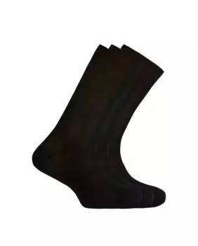 В наборе 3 пары коротких мужских однотонных носков из мерсеризованного хлопка Punto Blanco, черный