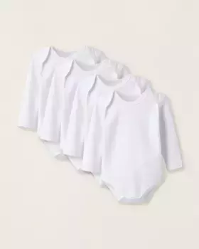 В наборе 4 боди для маленьких мальчиков белого цвета из 100 % хлопка Zippy