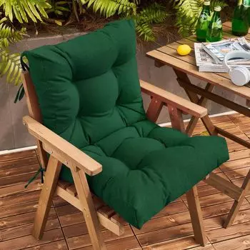 В наборе 4 подушки для садовых стульев, подушки для сидений, подушки для стульев, устойчивые к УФ-излучению, водонепроницаемые подушки для стульев, подушки для внутреннего и наружного использования, подушки для стульев, темно-синие, 106x53 см To...