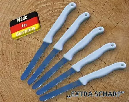 В наборе 5 ножей для завтрака и универсальных ножей 14/6, длина 22,50 см, лезвие из хромированной нержавеющей стали G+K Kunststofftechnik