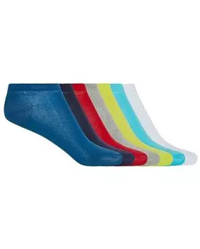 В наборе 7 пар однотонных коротких носков для девочек Punto Blanco, мультиколор