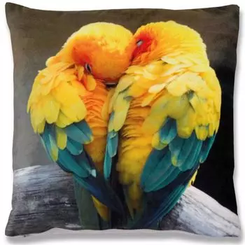 В наборе наволочек 2 фотопринта с попугаями размером примерно 40 х 40 см Bestlivings