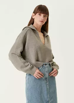 В противном случае норковый шерстяной свитер с v-образным вырезом Loulou Studio