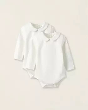 В упаковке 2 боди для маленьких девочек, 100 % хлопок Zippy, белый