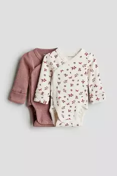 В упаковке 2 боди с функцией роста H&M, розовый