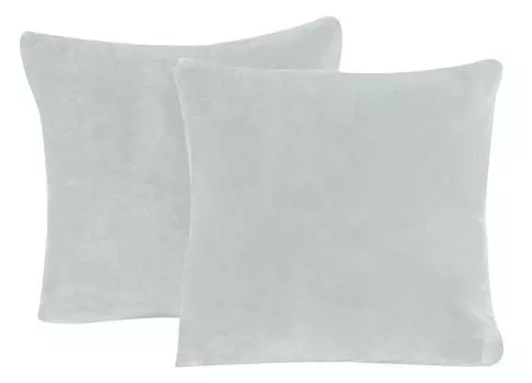 В упаковке 2 чехла на подушки, плюшевые, однотонные, приятные, пушистые, теплые, мягкие, размер: 50 х 50 см, цвет: серый One-Home