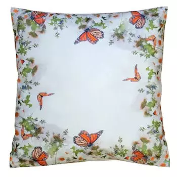 В упаковке 2 чехла на подушку 40 х 40 см с принтом цветов и бабочек. Чехол на подушку 40 х 40 см texpot