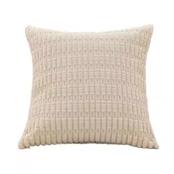 В упаковке 2 чехла размером 40 х 40 см, вельветовые декоративные подушки, чехлы на потайной молнии для дивана, спальни, офиса и автомобиля, цвет: бежевый Qugou GmbH