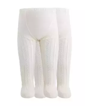 В упаковке 2 детские хлопковые колготки с ажуром Punto Blanco, цвет Crudo