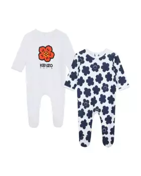 В упаковке 2 детские пижамы с длинными рукавами из 100 % хлопка Kenzo Kids, белый