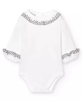 В упаковке 2 детских боди с батистовым воротником и манжетами Babid, бордовый