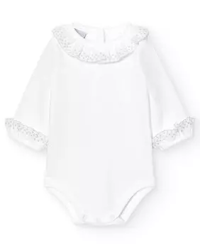 В упаковке 2 детских боди с батистовым воротником и манжетами Babid, серый