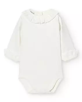 В упаковке 2 детских боди с батистовым воротником и манжетами Babid, бежевый