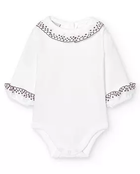 В упаковке 2 детских боди с батистовым воротником и манжетами Babid, бордовый