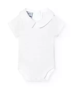 В упаковке 2 детских боди с короткими рукавами и воротником-поло BABID, белый