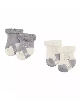 В упаковке 2 детских носочка со стразами Tous, серый