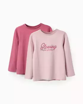 В упаковке 2 футболки для девочек из 100% хлопка Zippy, фиолетовый