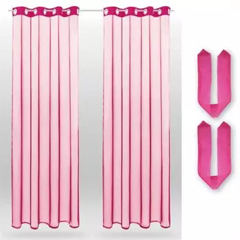 В упаковке 2 гардины (+ подхваты) прозрачные люверсы Noella, размер: 140 х 145см (бежевый) Bestlivings, розовый