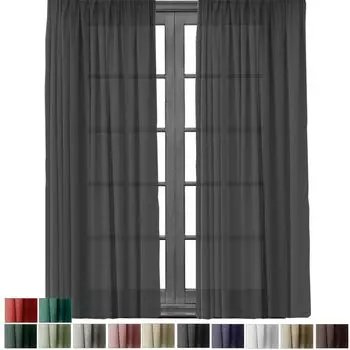 В упаковке 2 гардины, прозрачная универсальная лента Noella, размер: 140 х 145см (желтый) Cleanlevel EST 2016, темно-серый