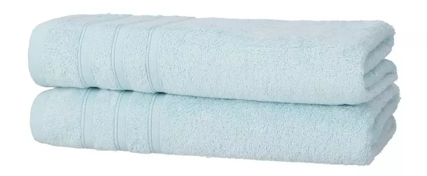 В упаковке 2 гостевых полотенца размером 30 x 50 см, мягкая махровая ткань однотонного цвета, впитывающая влагу, цвет: синий. One-Home