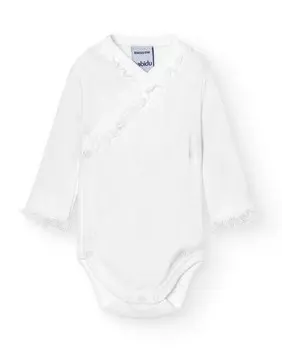 В упаковке 2 кружевных боди для малышей с перекрещенными шнурками Babid, белый