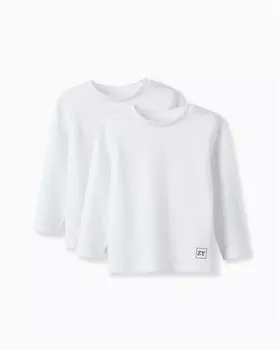 В упаковке 2 однотонные футболки для мальчиков из 100 % хлопка Zippy, белый