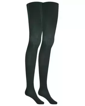 В упаковке 2 однотонных хлопковых детских колготок Punto Blanco, темно-зеленый