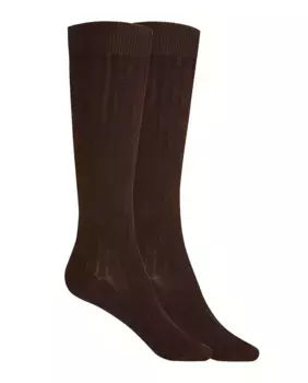 В упаковке 2 пары детских носков из хлопка в рубчик Punto Blanco, темно-коричневый