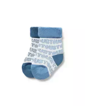 В упаковке 2 пары детских носков с логотипом Tous, синий