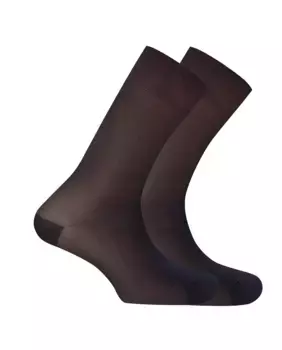 В упаковке 2 пары мужских носков из полиамида темно-синего цвета Punto Blanco, темно-синий