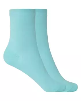 В упаковке 2 пары однотонных женских носков из хлопка Punto Blanco, светло-голубой