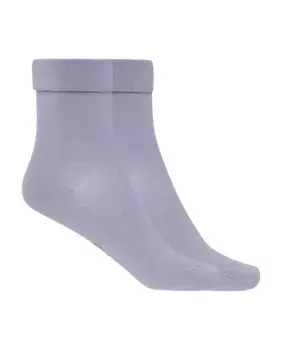 В упаковке 2 пары женских носков из мерсеризованного хлопка с гладкими закатанными манжетами Punto Blanco, цвет Lila