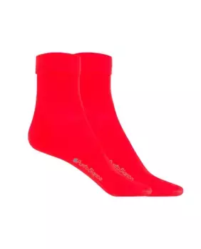 В упаковке 2 пары женских носков из мерсеризованного хлопка с гладкими закатанными манжетами Punto Blanco, красный