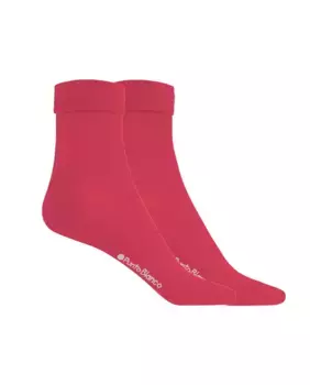 В упаковке 2 пары женских носков из мерсеризованного хлопка с гладкими закатанными манжетами Punto Blanco, цвет Fucsia