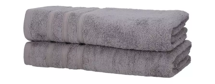 В упаковке 2 полотенца для рук размером 50 x 100 см, мягкая махровая ткань, простое впитывающее полотенце, цвет: голубой. One-Home