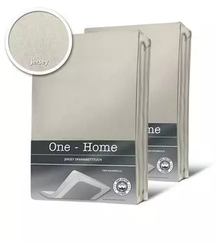 В упаковке 2 простыни на подгонке натуральный трикотаж 120х200 см - 130х200 см, хлопок One-Home