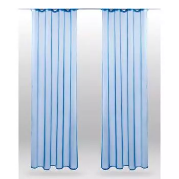 В упаковке 2 прозрачные шторы Noella на универсальной ленте, размер: 140 х 175см (бежевый) Bestlivings, синий