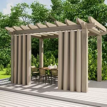 В упаковке 2 шт. уличная штора 132 x 274 см, непогода, ветрозащитная штора для сада, террасы, балкона, перголы, беседки, серо-синяя lapamax