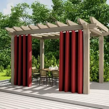 В упаковке 2 шт. уличная штора 132 х 274 см, атмосферостойкая, уличная штора, ветрозащитная для сада, террасы, балкона, перголы, павильона, коричневая. lapamax
