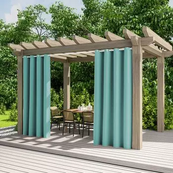 В упаковке 2 шт. уличных штор размером 132 x 243 см, устойчивых к атмосферным воздействиям, уличных штор, ветрозащитных для сада, террасы, балкона, перголы, павильона, оранжевого цвета. lapamax