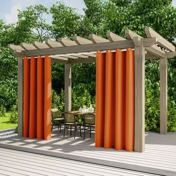 В упаковке 2 шт. уличных штор размером 132 х 213 см, устойчивых к атмосферным воздействиям, уличных штор, ветрозащитных для сада, террасы, балкона, перголы, беседки, зеленого цвета. lapamax