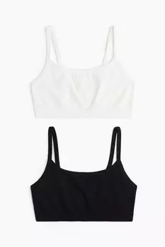 В упаковке 2 спортивных бюстгальтера с легкой поддержкой из материала drymove H&M, черный