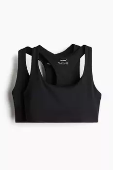 В упаковке 2 спортивных бюстгальтера средней поддержки H&M, черный