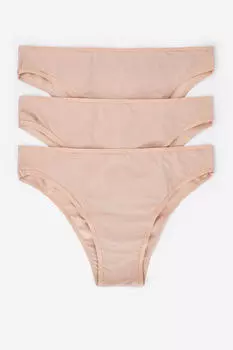 В упаковке 3 бразильских трусика из микрофибры. Women'secret, светло-бежевый