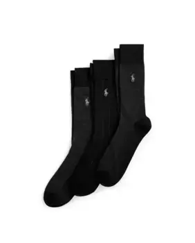 В упаковке 3 пары коротких мужских носков с принтом Polo Ralph Lauren, черный