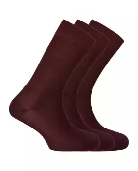 В упаковке 3 пары мужских носков из мерсеризованного хлопка темно-бордового цвета Punto Blanco