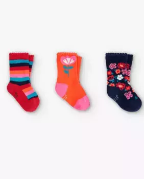 В упаковке 3 пары носков для девочки с принтом Boboli, мультиколор